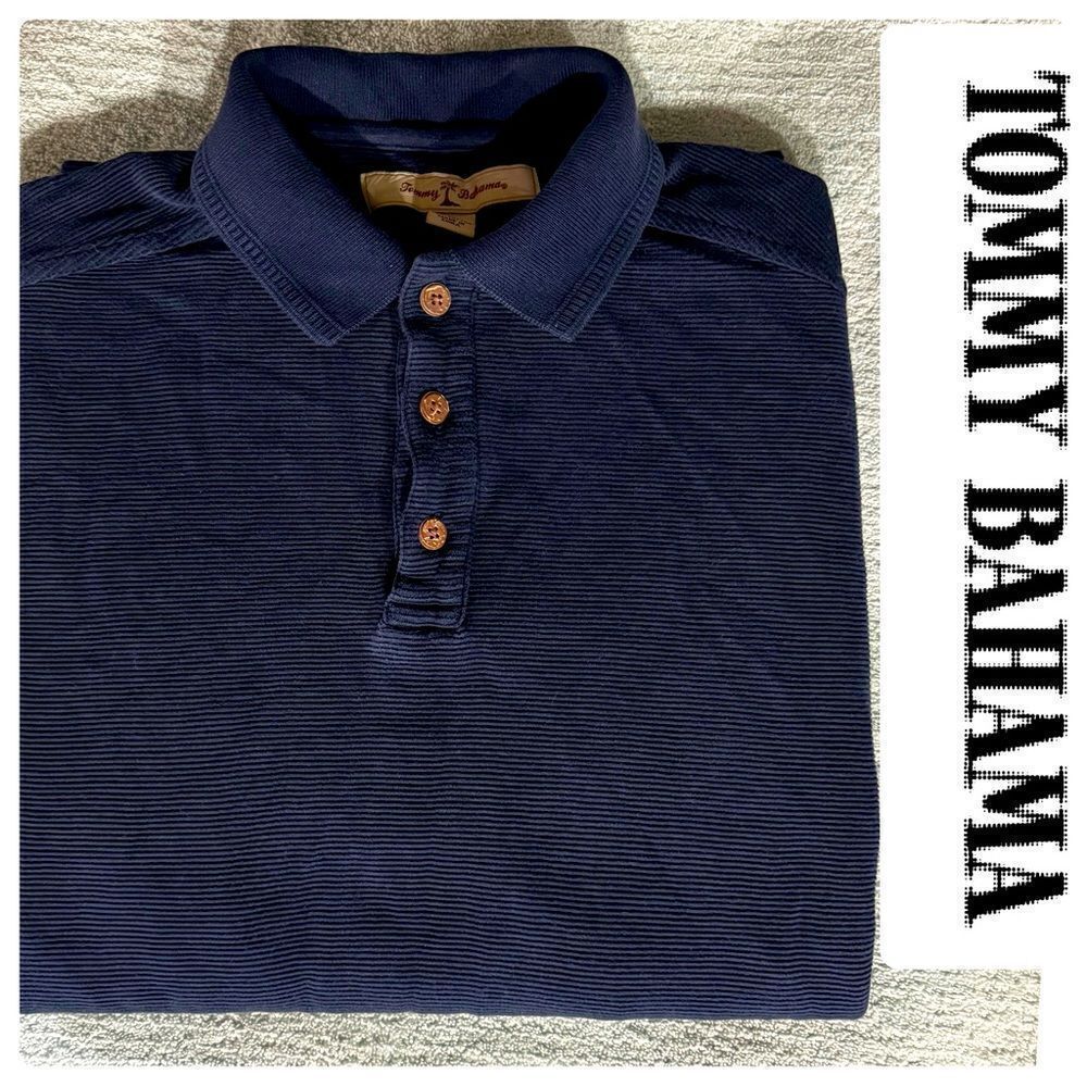 TOMMY BAHAMA MENS SILK FULL SLEEVES POLO SHIRT S